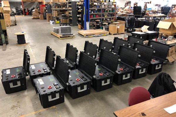 Solar generators in a warehouse